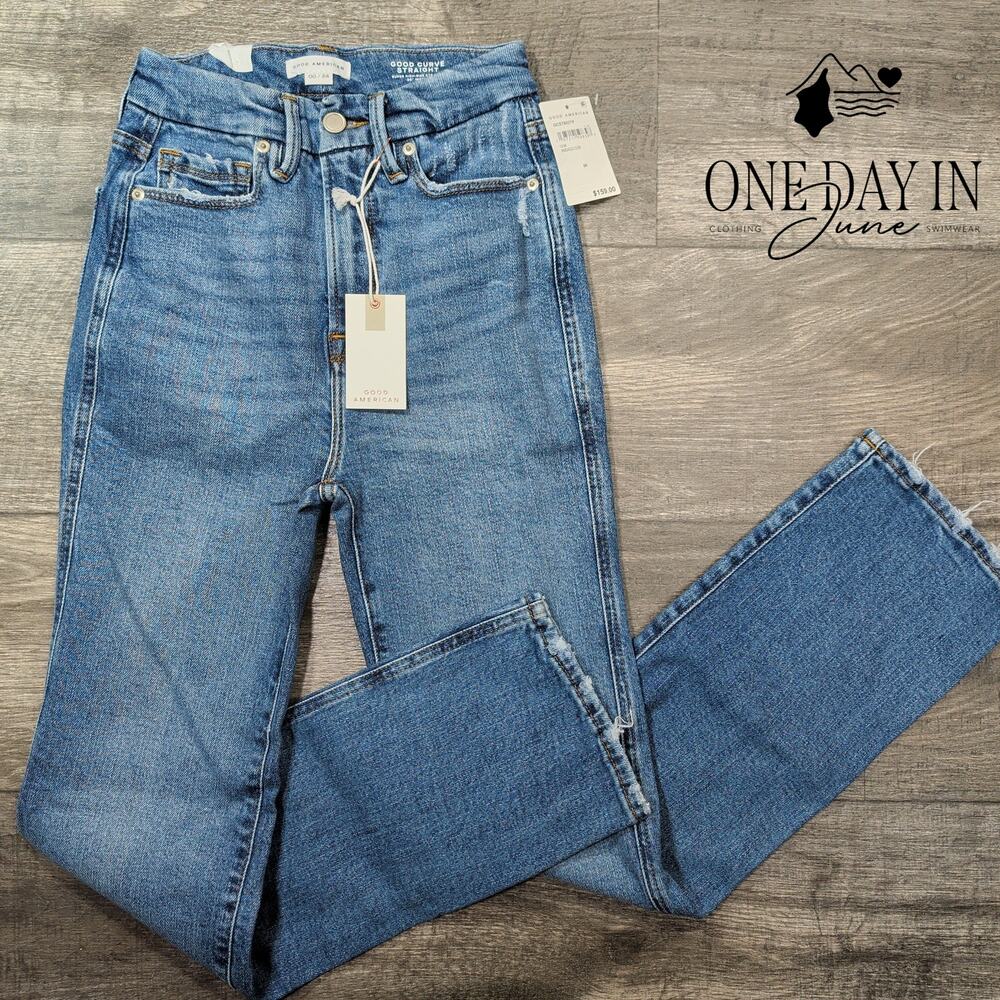 Good American Good Curve Straight Leg Jeans Size 00